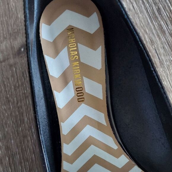 NICHOLAS KIRKWOOD Beya Black Patent Leather Pointed Flat 42 - Picture 9 of 11